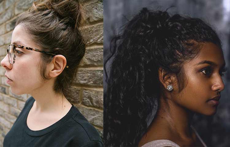 Female sideburns Photos-Asian girl, dark & light skin