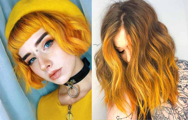 Mustard yellow hair pics