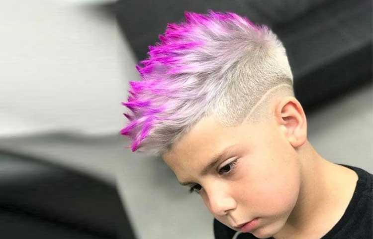 Temporary pink and purple hair color for boys
