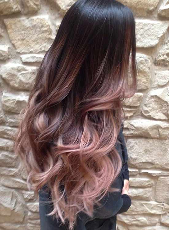 Rose gold ombre hair in picture