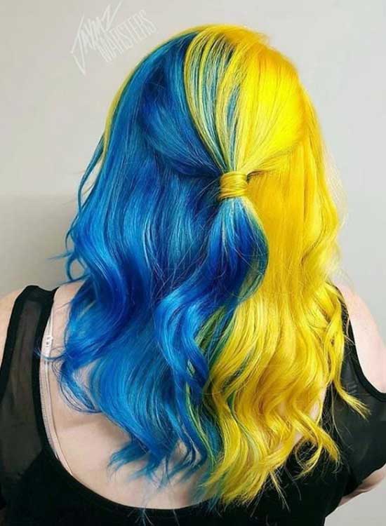 Blue and Yellow hair ideas
