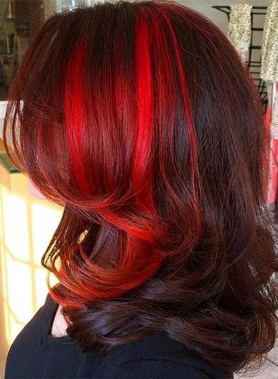 Two Tone Hair Color Ideas: Burgundy and Blonde, Highlights, Red ...